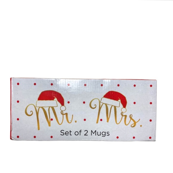 NIB Mr. & Mrs. White, Red and Black Christmas Mugs Set of 2 - Picture 4 of 9